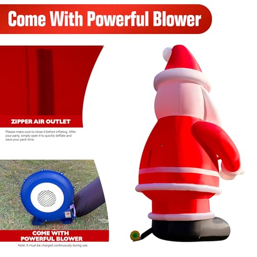 WARSUN 27Ft Giant Inflatable Santa Claus Outdoor Christmas Decoration Red