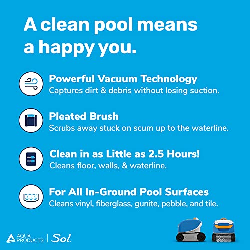 Aqua Products Sol Robotic Pool Cleaner for Inground Pools up to 36ft Multi-Colored