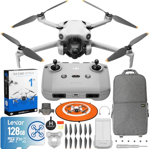 DJI Mini 4 Pro Folding Drone RC-N2 Remote 4K HDR Gray