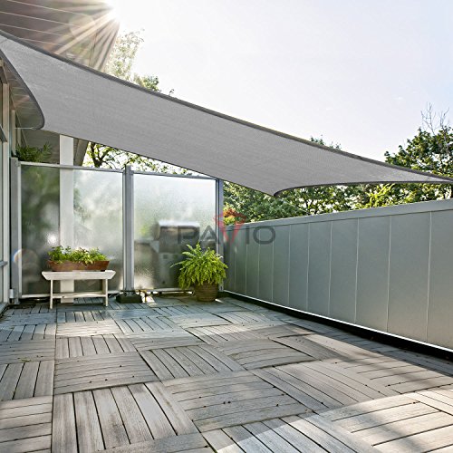Patio Shade Sail Rectangle Sun Canopy 25' x 40' Light Gray