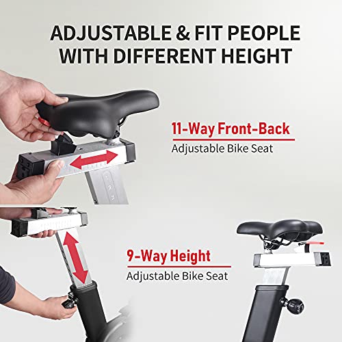 leikefitness AirBike Indoor Cycling Stationary Bicycle Black With Red