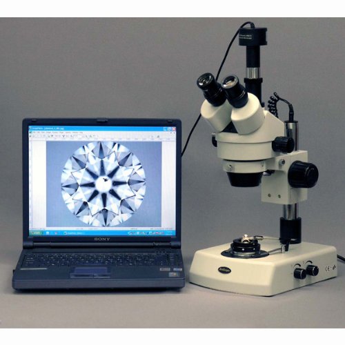 AmScope Professional Trinocular Stereo Zoom Microscope with Darkfield Condenser Clear