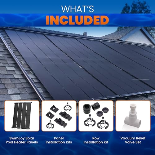 SolarPoolSupply Industrial DIY Solar Pool Heater Kit with High-Wind Mounting & Freeze Resistance - Includes (2) 4'x12.5' Panels