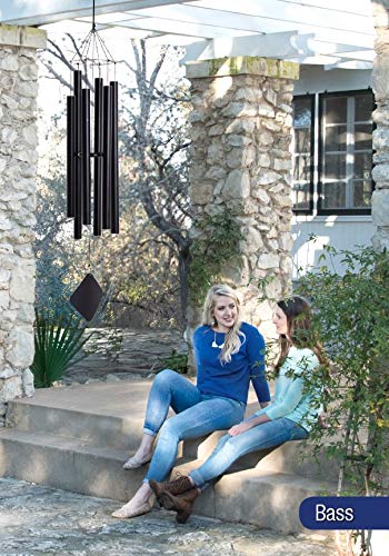 Music of the Spheres Whole Tone Bass Large Handcrafted Wind Chime Black