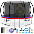 Lyromix 12FT Outdoor Trampoline with Safety Enclosure Red & Blue
