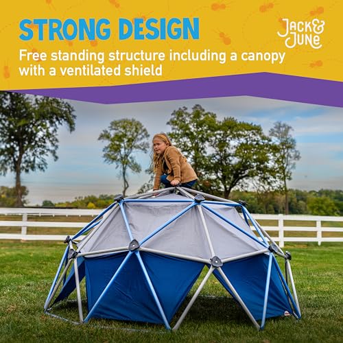 Jack and June Jungle Gym Canopy Set Outdoor Play UV-Resistant Blue/Grey