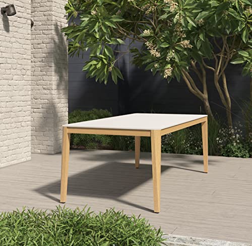 Amazonia 9-Piece Rectangular Dining Set White Eucalyptus Wood