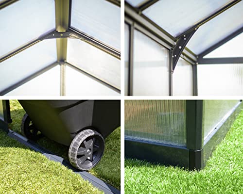 Palram Canopia Glory 8x12 Ft. Greenhouse Kit with Lockable Door and Vent Gray