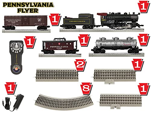 Lionel Pennsylvania Flyer Electric O Gauge Bluetooth 5.0 Train Set with Remote Multicolor