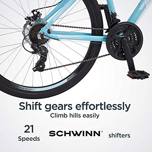 Schwinn GTX 2.0 Comfort Adult Hybrid Bike Light Blue