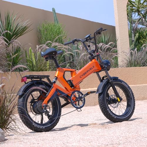 Cybervelo EK6 Max 2.0 Electric Bike 2200W 25Ah 20" Fat Tire Orange