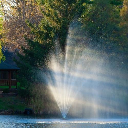Scott Aerator Amherst 1 HP 230V Large Pond Fountain Maintenance-Free Stainless Steel with 200 Ft. Electric Cord
