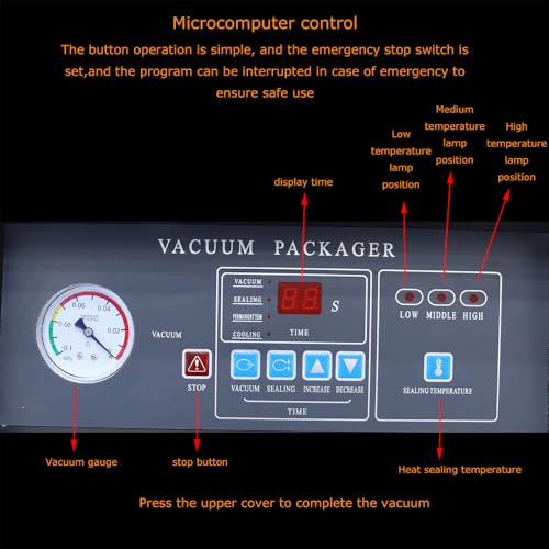 Banfluxion 110V DZ500 Two Chamber Vacuum Packaging Machine 1500W for Meat, Vegetables, Fruits