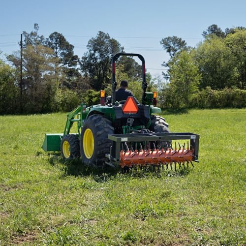 Titan Attachments 62" 3 Point Drum Aerator for Cat 1 & 2 Tractors with 88 Coring Plugs