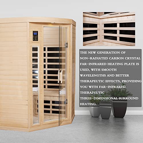 HFYee 2-Person Hemlock Infrared Sauna Box Natural