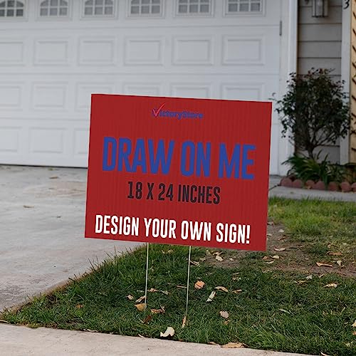 VictoryStore 18” x 24” Corrugated Plastic Blank Yard Signs Red 1000-Pack