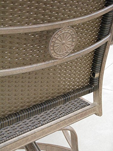 Patio Land Santa Clara Outdoor Patio Swivel Barstools Set of 4 26" H Dark Bronze
