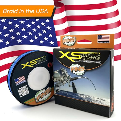 FINS XS Big Game Braid Fishing Line Orange 100 lb 4000 Yds