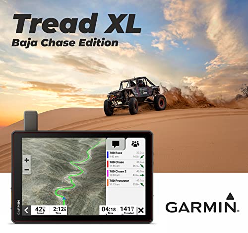 Wearable4U Garmin Tread XL Baja Chase Edition 10” Off-Road Navigator with Power Pack Bundle