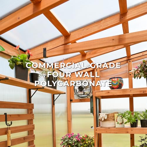 Backyard Discovery Poppy 11' x 7' Cedar Wood Greenhouse Kit Light Brown