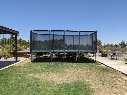 Galactic Xtreme Outdoor Rectangle Trampoline 10x23 Ft with Net Enclosure Black and Green
