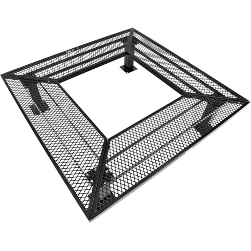 Global Industrial 6' Square Outdoor Tree Bench Expanded Metal Black