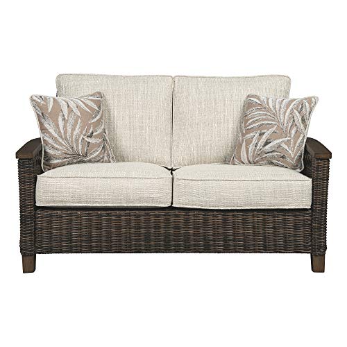 Signature Design by Ashley Paradise Trail Outdoor Loveseat Medium Brown