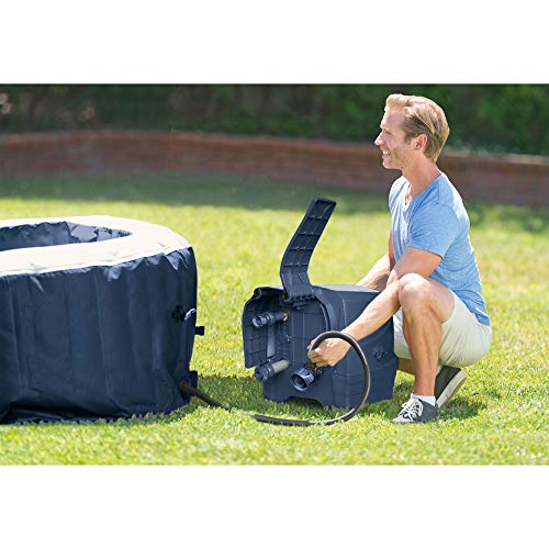 Intex PureSpa Plus 6 Person Inflatable Hot Tub with Bubble Jets Navy