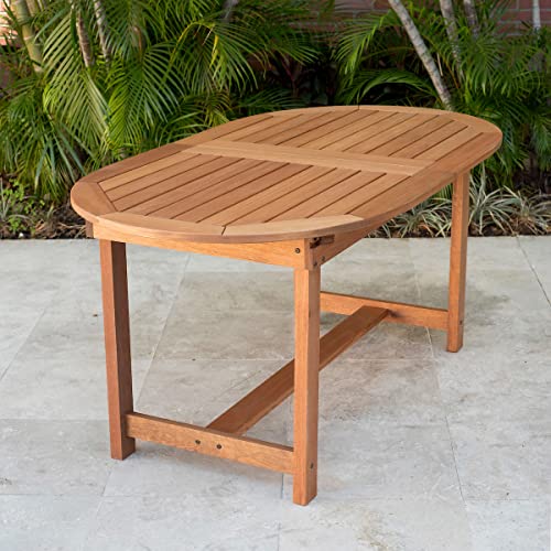 Amazonia Villach 7-Piece Outdoor Oval Dining Table Set Eucalyptus Wood Amazonia