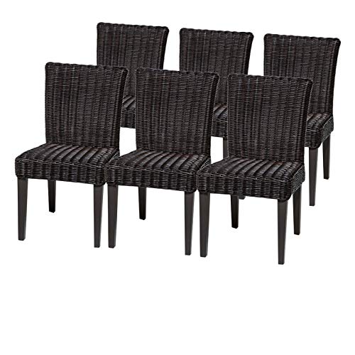 TK Classics TKC Venice Wicker Patio Dining Chairs Set of 6 Aruba
