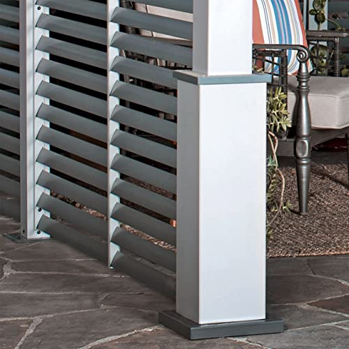 Sojag Outdoor 12' x 12' Nanda Louver Wall Hardtop Gazebo Sun Shelter Gray