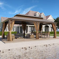 GAZEBEST 12' x 22' Permanent Hardtop Gazebo Brown