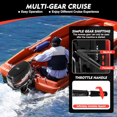 Namiose 12HP 2 Stroke Outboard Motor 169cc Heavy Duty Fishing Engine