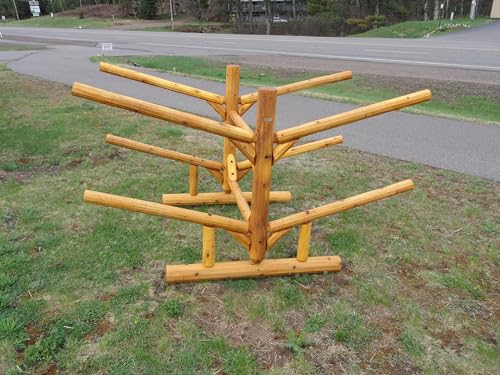 Log Kayak Rack 4 Place Natural Finish