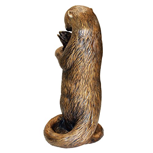 Design Toscano Standing Otter with Fish Cast Bronze Garden Statue Bronze