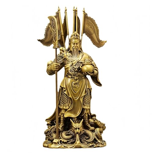 FENGSHUI-CAISHEN Guan Yu Statue Brass 27 Inch