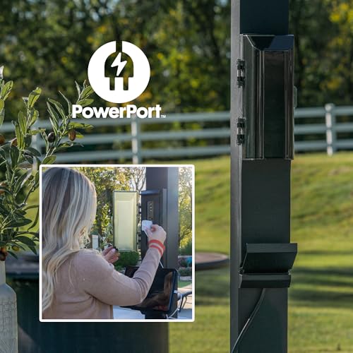 Backyard Discovery Sarasota 20' x 10' Galvanized Steel Pergola Kit with Adjustable Roof Black