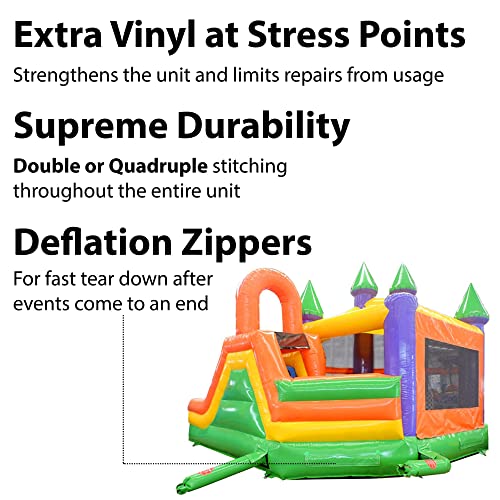 TentandTable Inflatable Bounce House with Slide Orange Rainbow