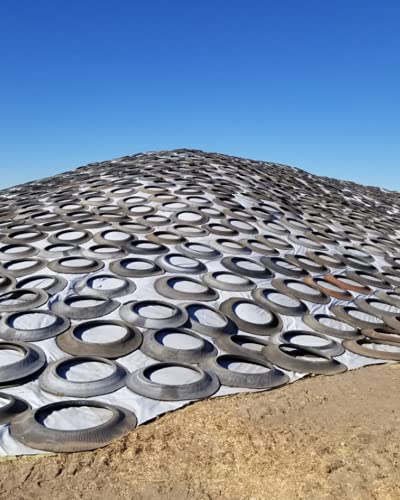 Farm Plastic Supply String Reinforced Silage Cover Black/White 6 Mil 52' x 50' Heavy Duty Polyethylene