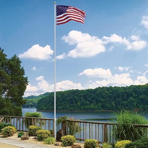 Super Tough Commercial Grade Sectional Flagpole 20 FT White Powder Coat