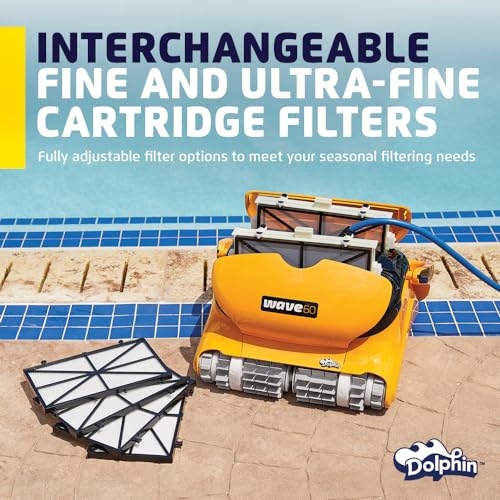 Dolphin Wave 60 Robotic Pool Vacuum Cleaner with Caddy Yellow