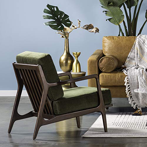 POLY & BARK Verity Lounge Chair Distressed Green Velvet