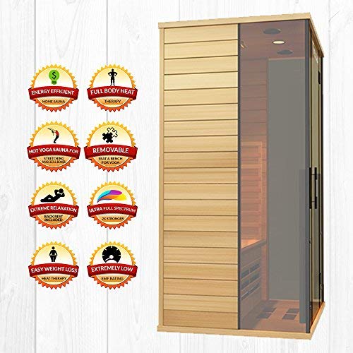 Medical Breakthrough Home Sauna 2 Person Full Spectrum Infrared Sauna Spa Brown