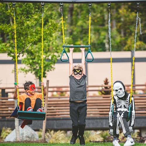 gobaplay Heavy Duty Adventure Kids 4 Zone Swing Set Dark Green