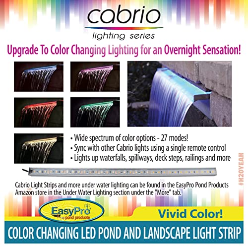 EasyPro Pond Products Vianti Falls 23 Inch Spillway Kit with White LED