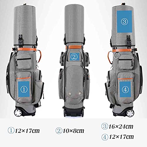 ACXZ Golf Travel Bag with 10 Way Dividers, Rain Cover, Cooler & Shoe Pocket, Wheels Dark Blue