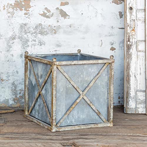 Park Hill Collection Manor Metal Estate Planter Large Aged Metal