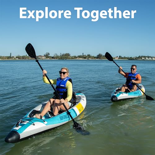 Sea Eagle EZLITE 10 Ultralight Inflatable Kayak White/Turquoise Blue/Yellow