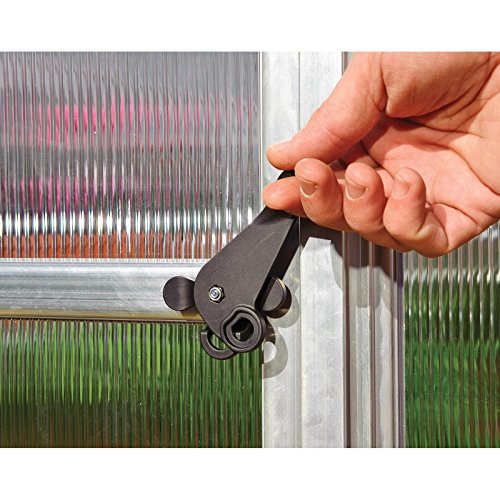 Palram Canopia Greenhouse Kit 6' x 14' Heavy Duty Aluminum Frame with Lockable Door and Vent Silver