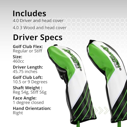 BombTech Golf Premium Golf Wood Set Black